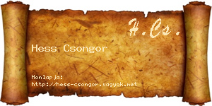Hess Csongor névjegykártya